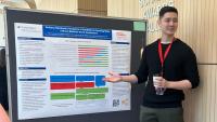 A resident presenting research